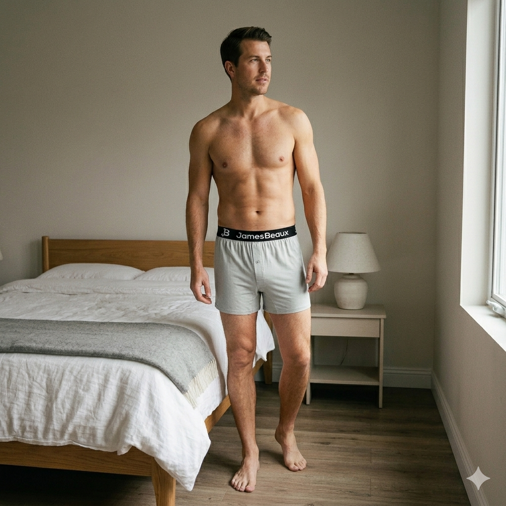 Men's Bamboo Boxer Shorts - Ultra-Soft & Breathable Underwear (Heather Gray)