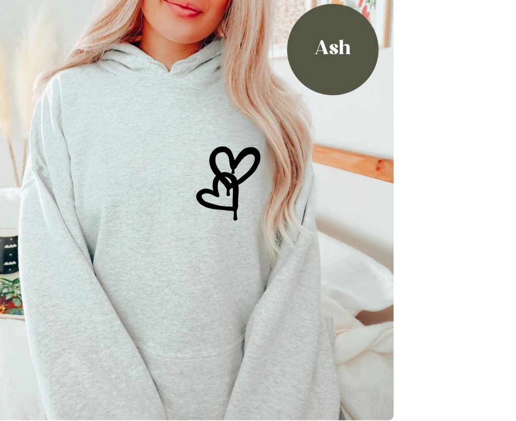 Customizable: Interlocking Graffiti Heart Heavy Blend Hoodie