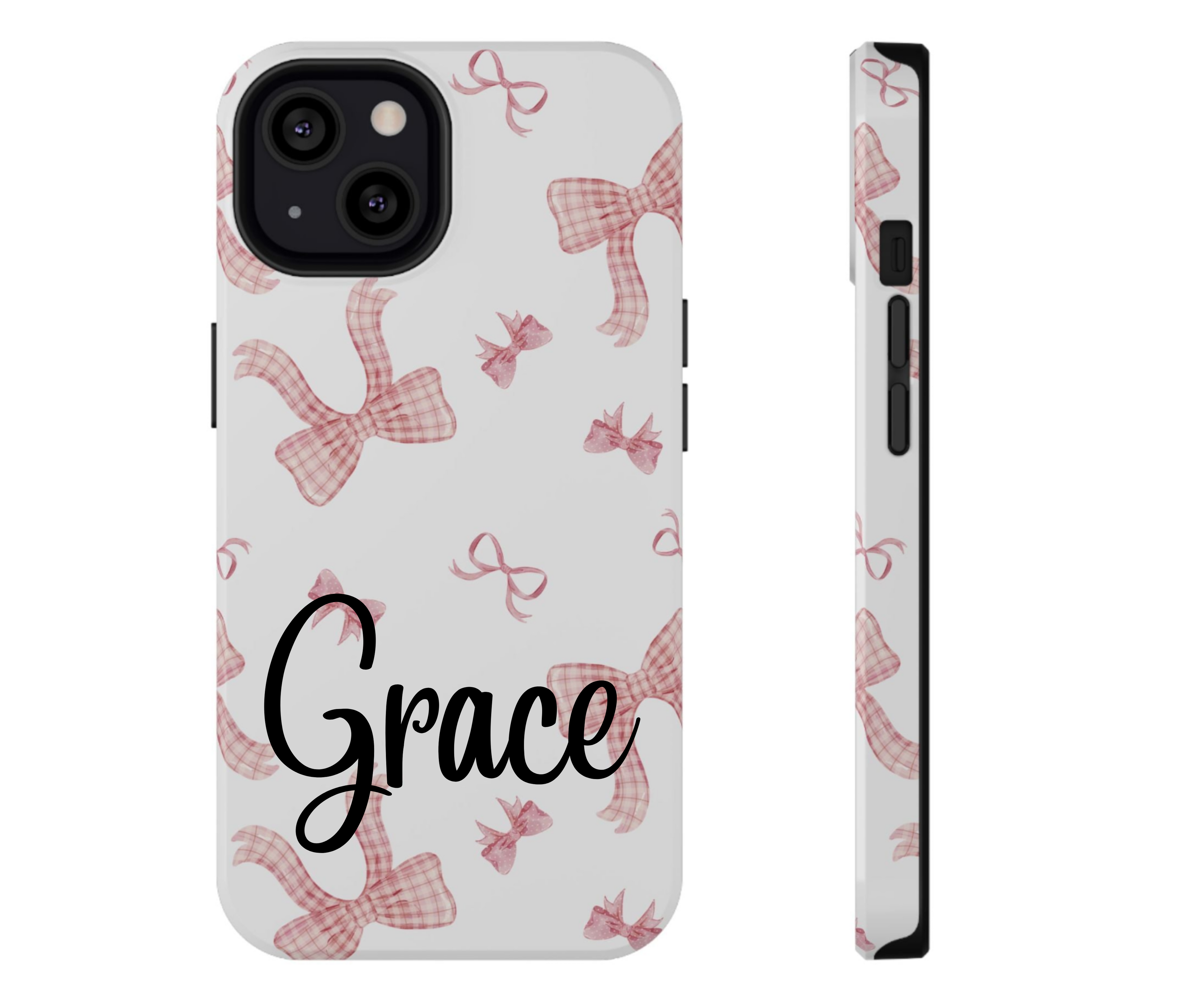 Customizable: Gingham Chic Bow Pattern Phone Case