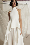 C2247 Backless sleeveless O-neck pleated Women's  Dress