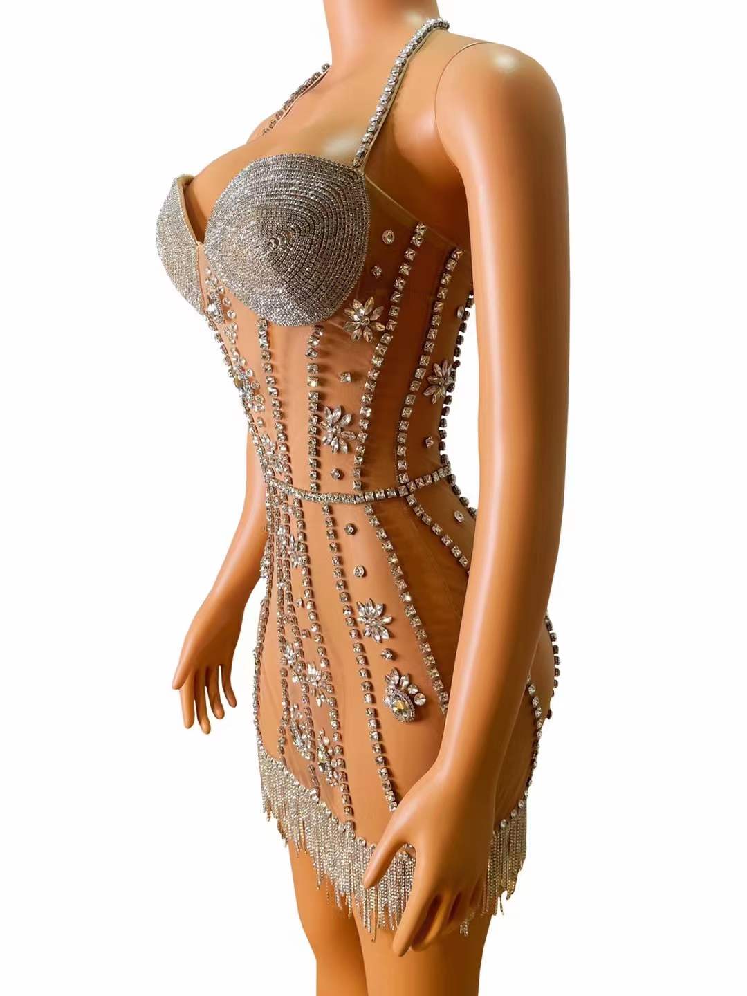 Beaded Mesh Dress Women's