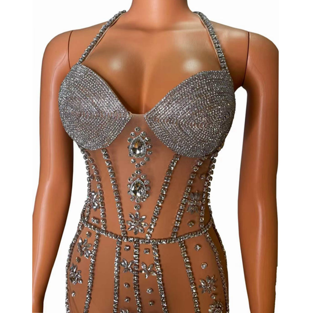 Beaded Mesh Dress Women's