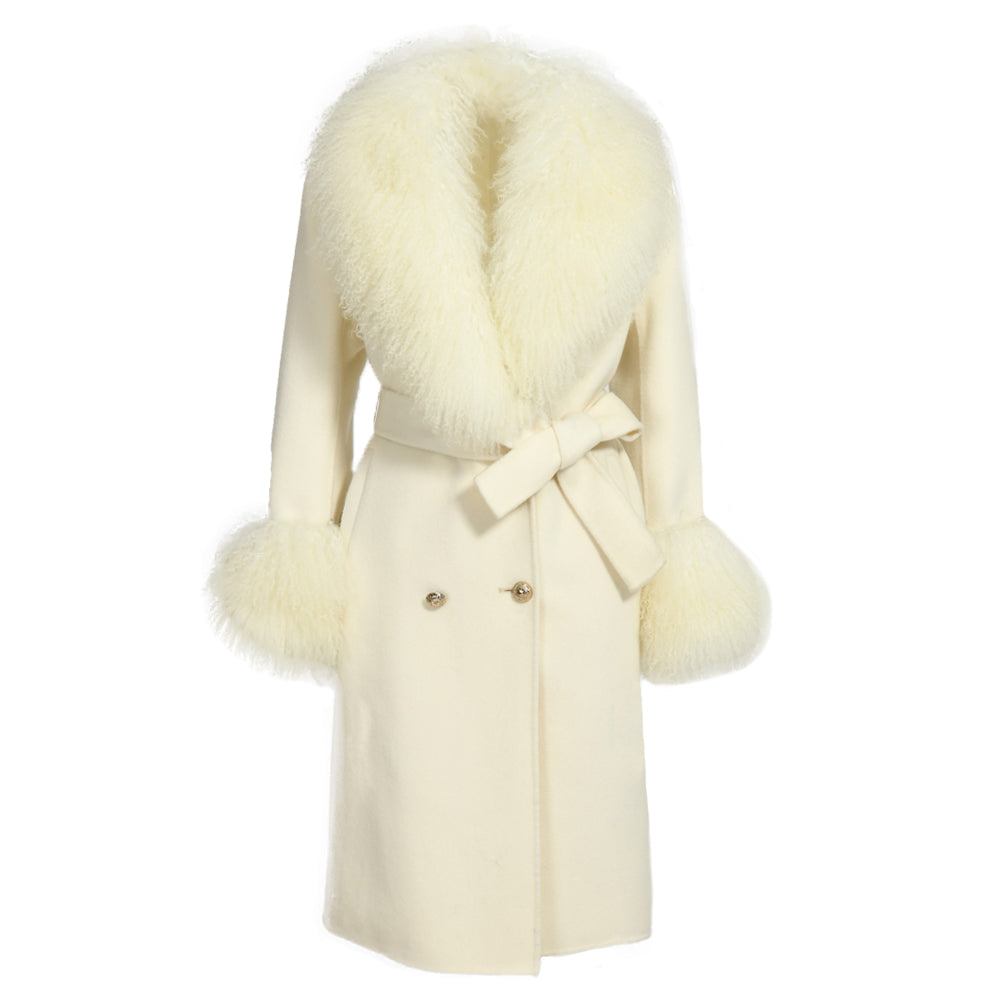 Cashmere Coat with Mongolian Sheep Fur