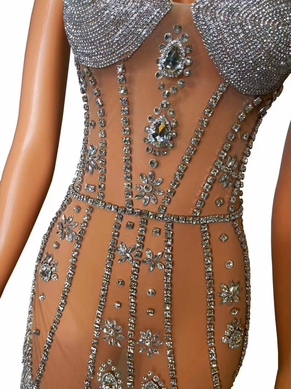 Beaded Mesh Dress Women's