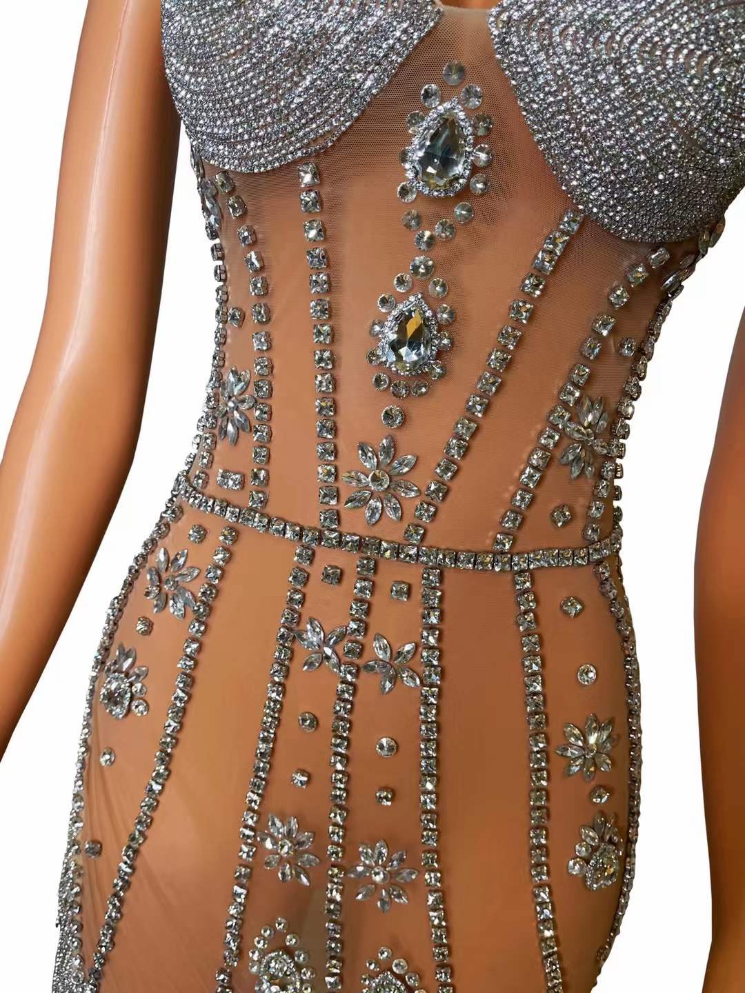 Beaded Mesh Dress Women's