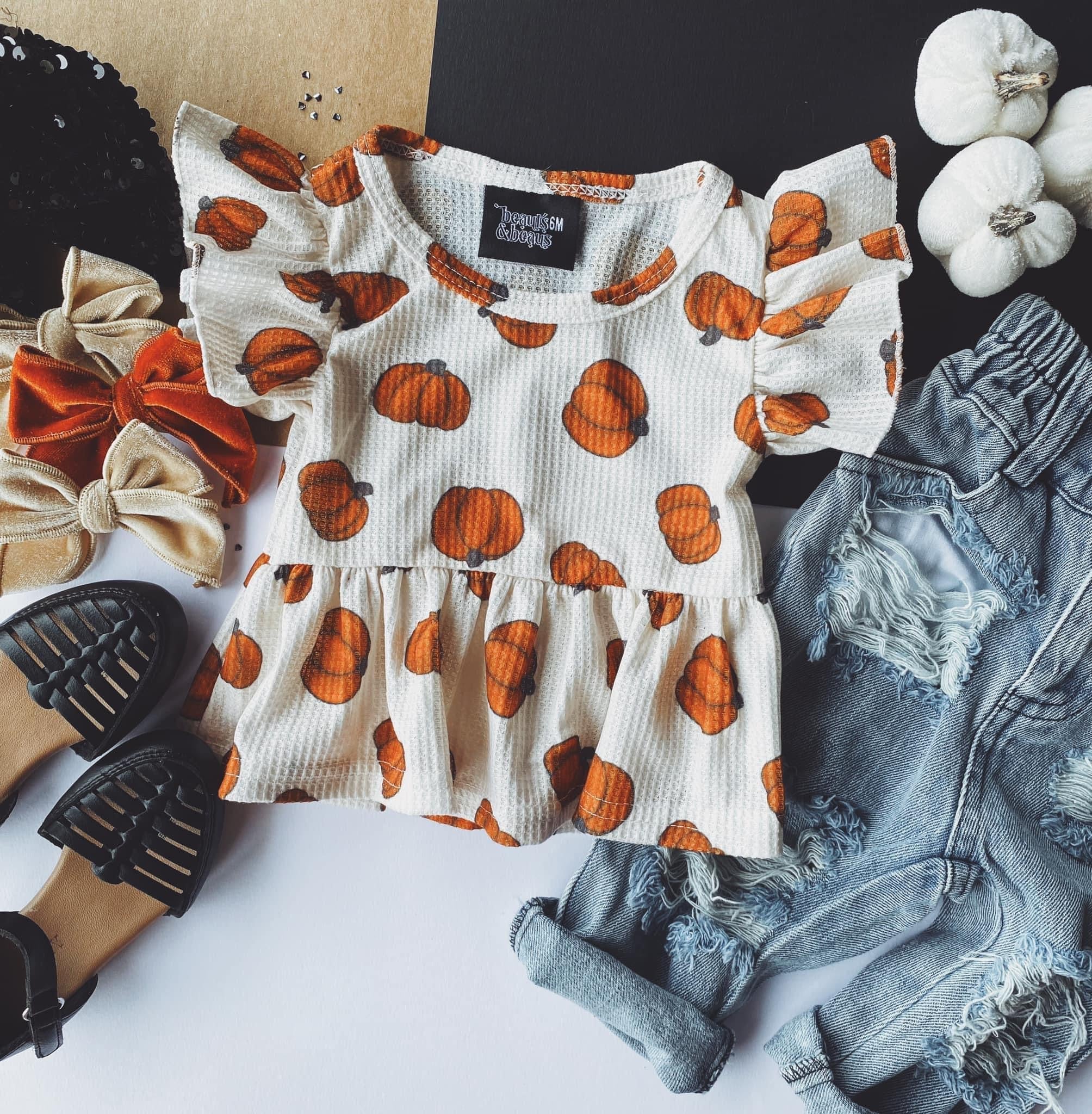 Pumpkin Peplum Shirt 🎃✨