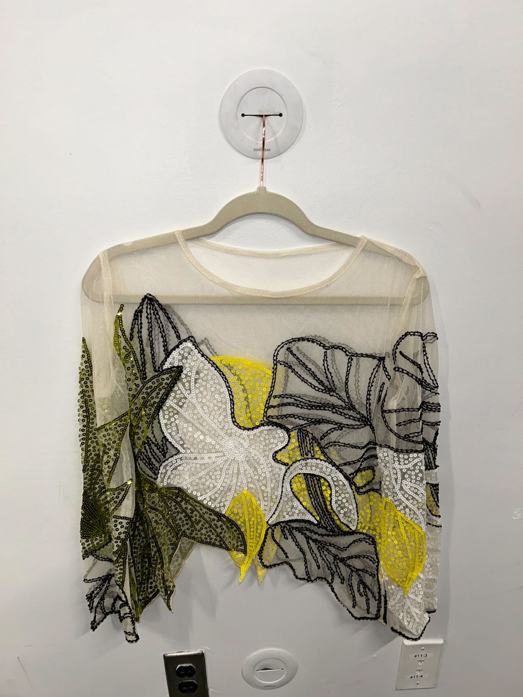 Citron & Onyx Beaded Tulle Top