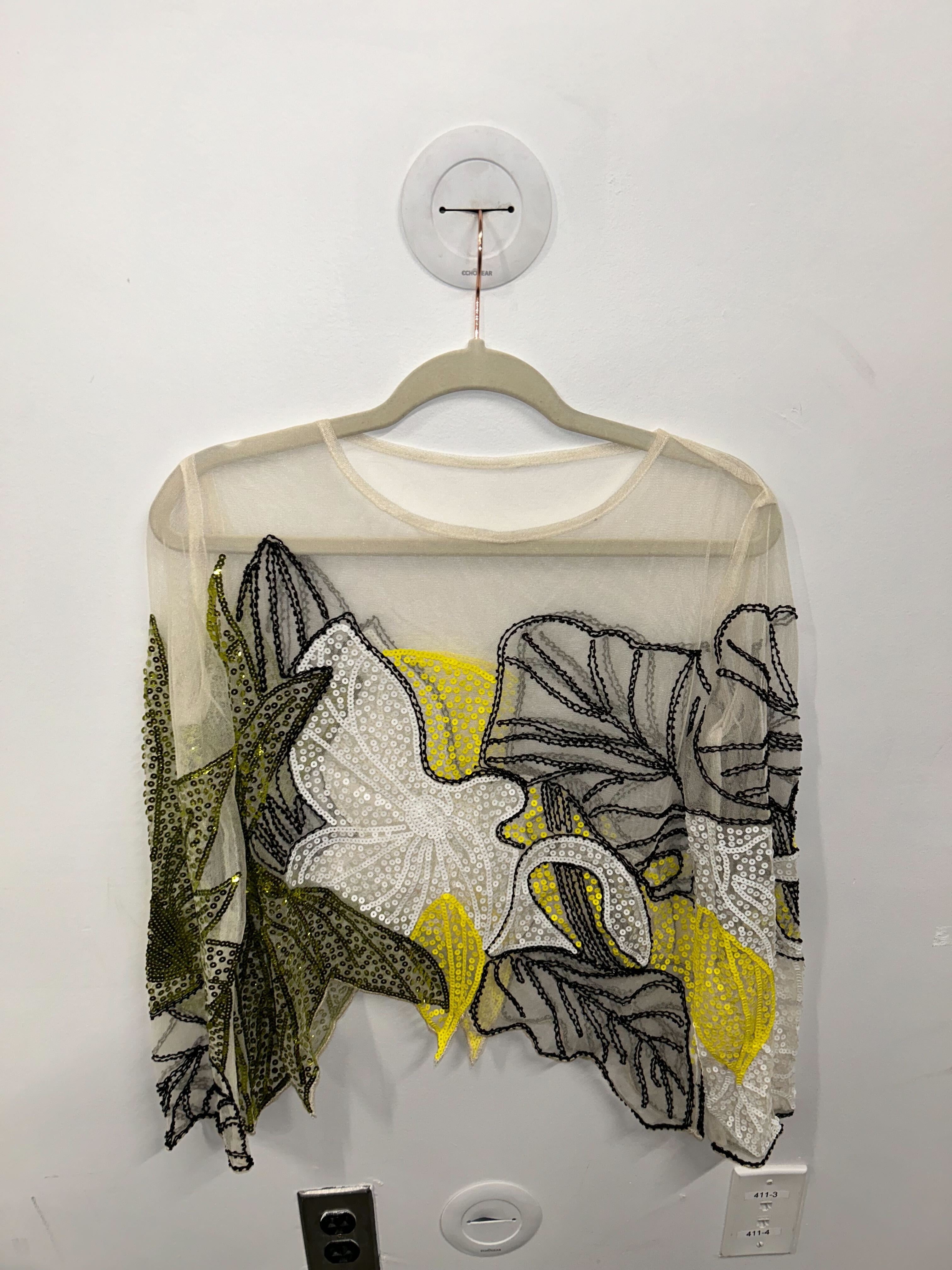 Citron & Onyx Beaded Tulle Top