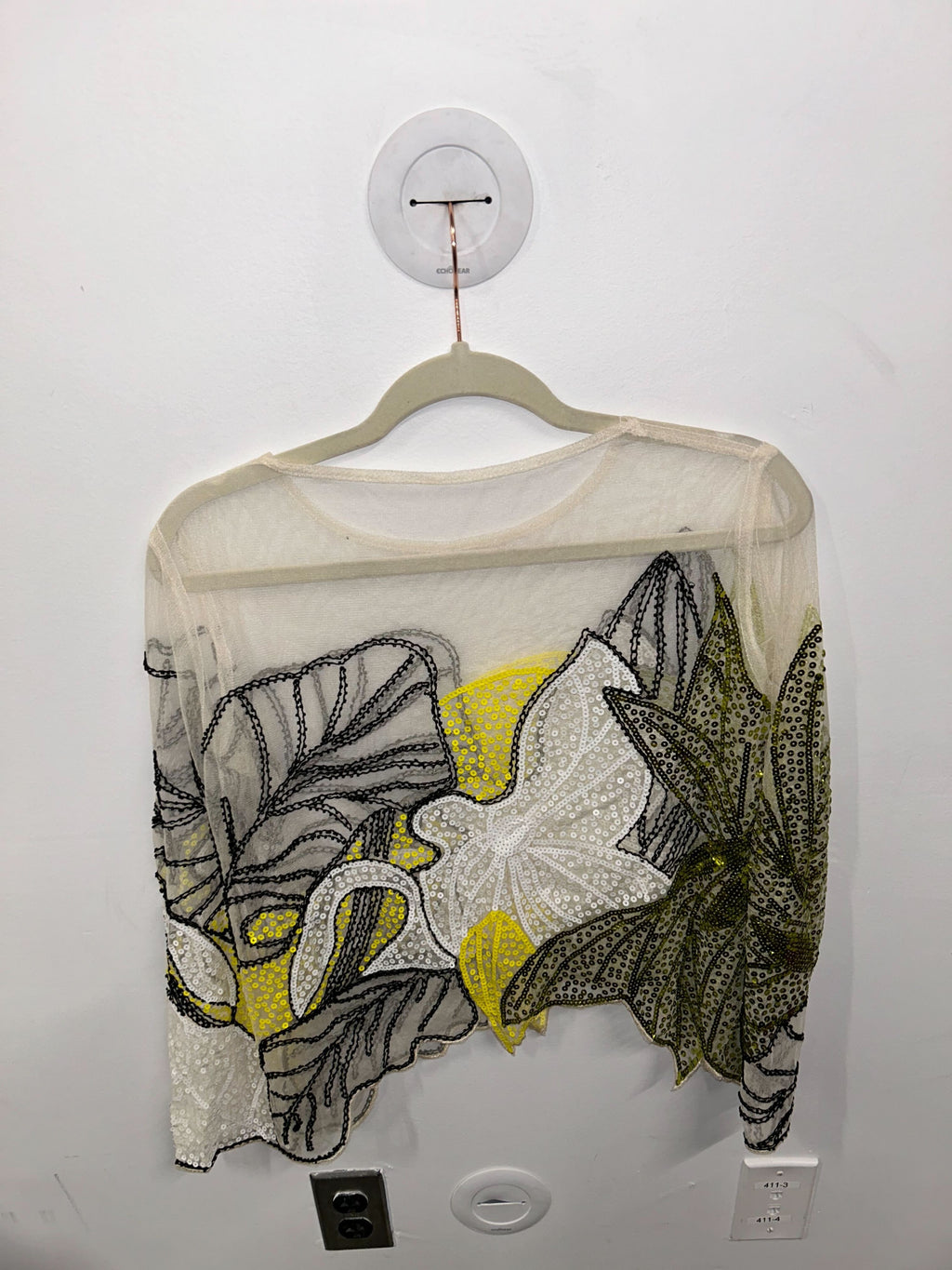 Citron & Onyx Beaded Tulle Top