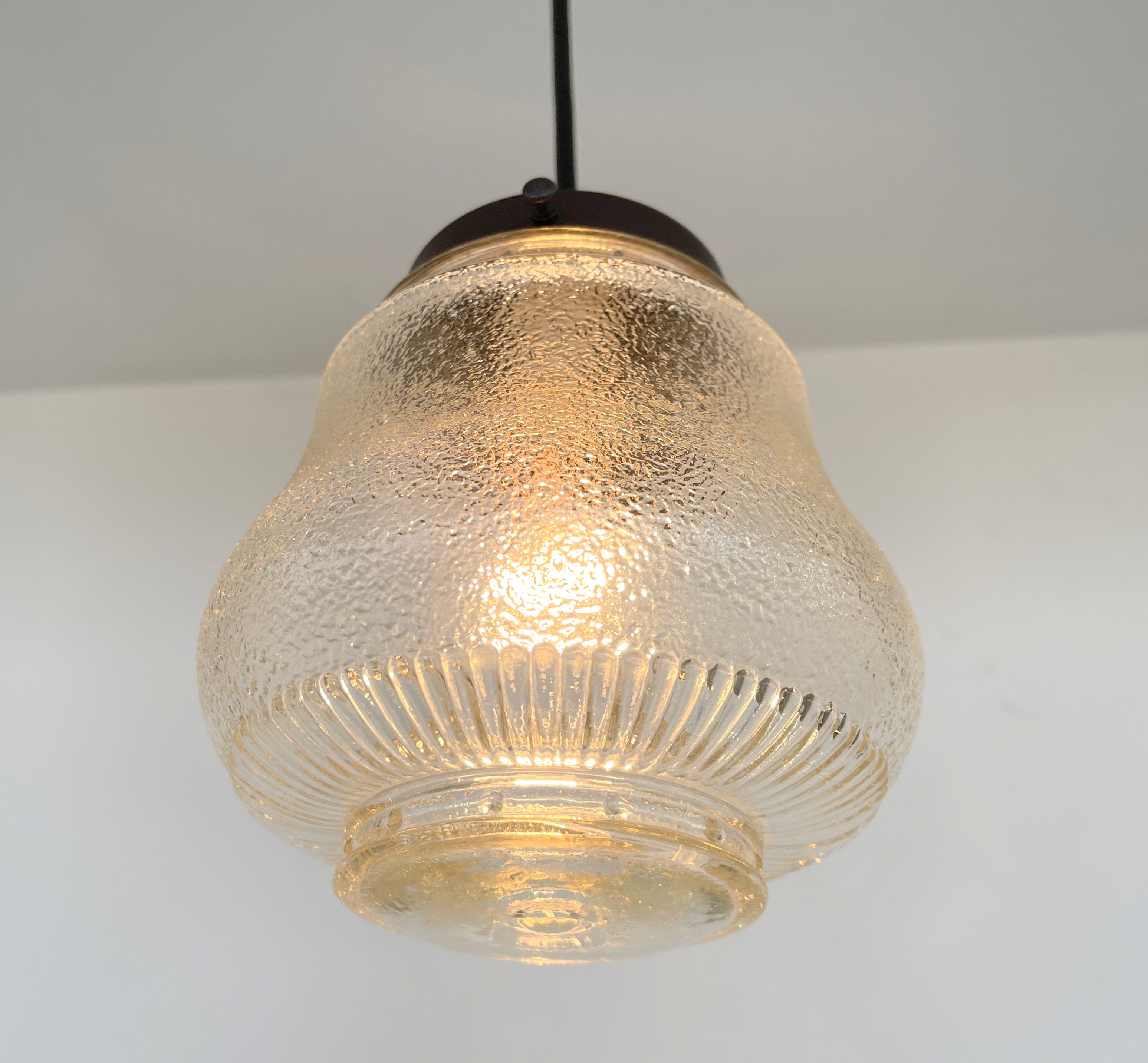 Amber Antique 1960's Glass PENDANT Light