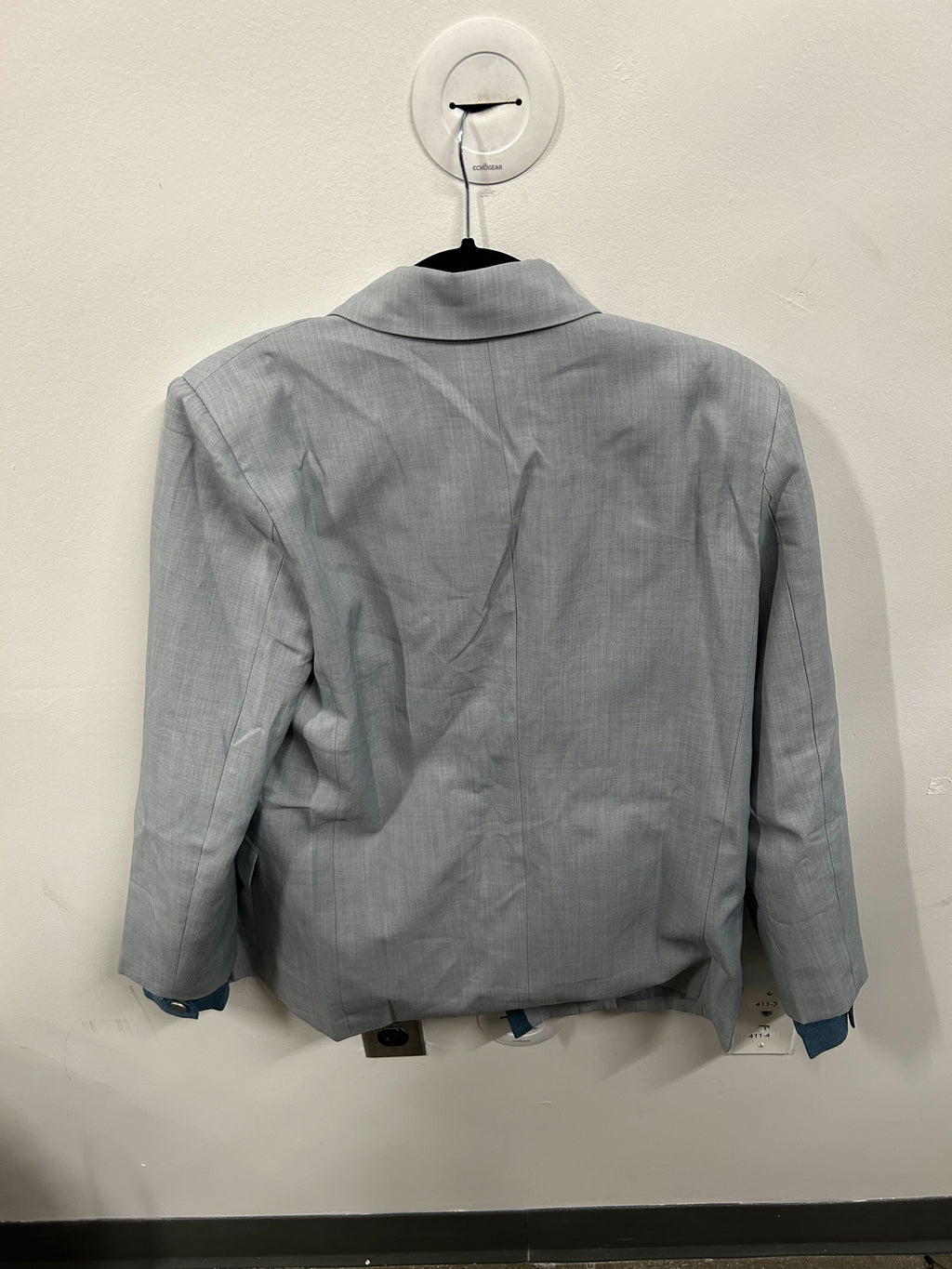 Deconstructed Asymmetric Denim-Trimmed Blazer