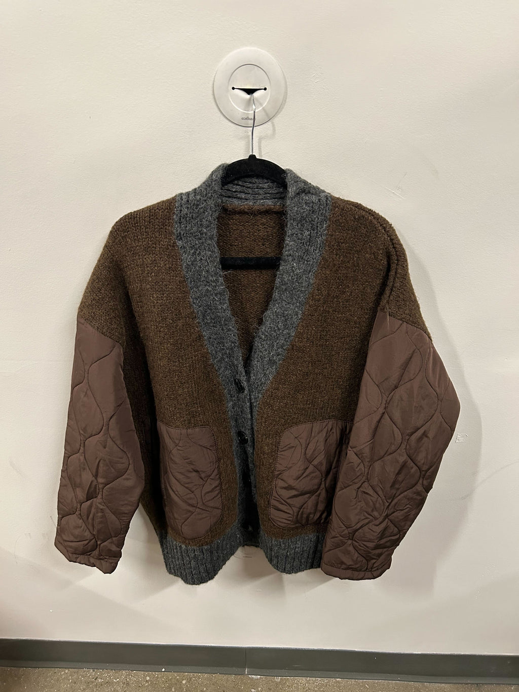 Mixed-Media Knit & Quilted Jacket
