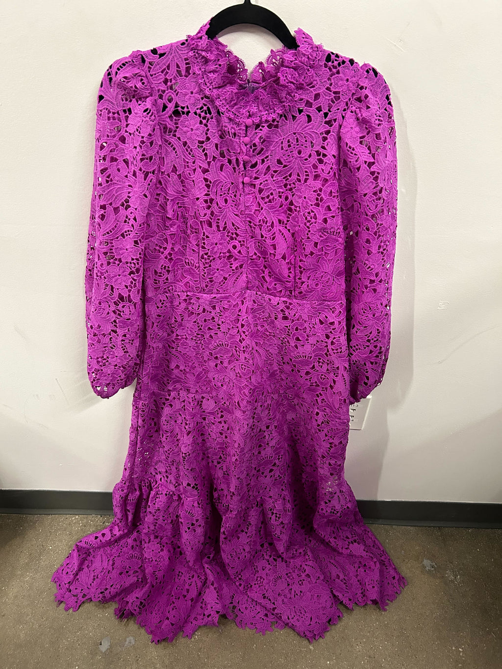 Fuchsia Floral Lace Maxi Dress