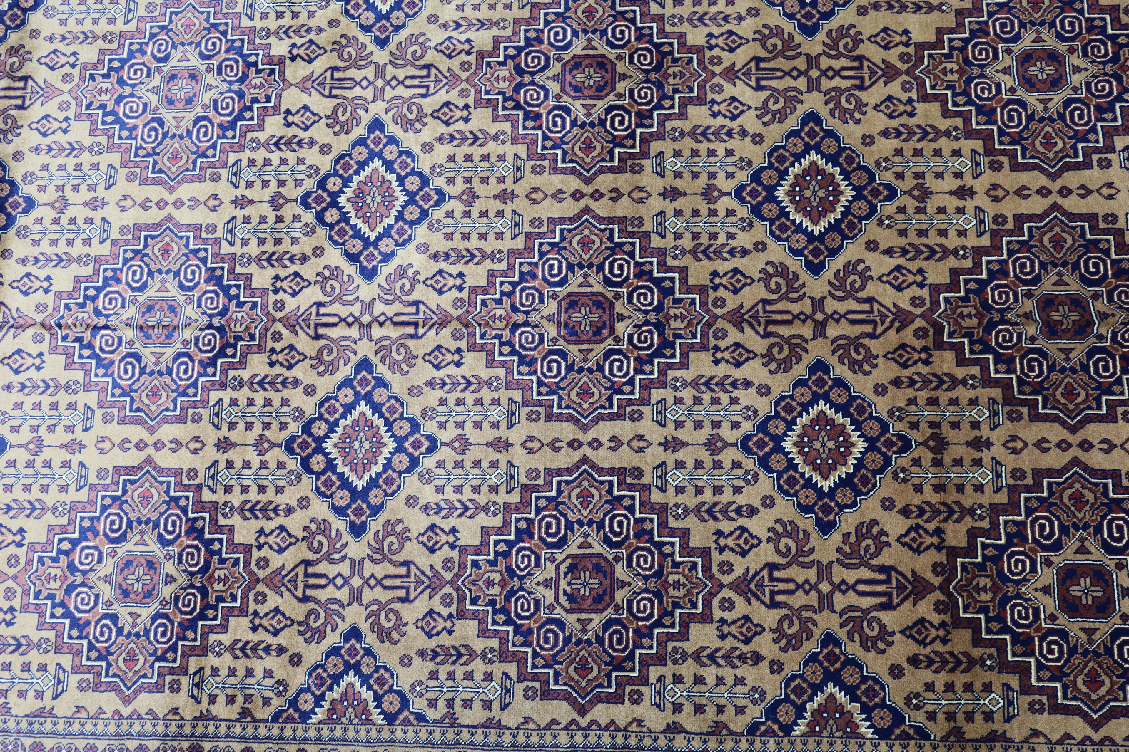 Hand-Knotted Afghani Zerkhaki Wool Rug – 6’7″  x  10’2″
