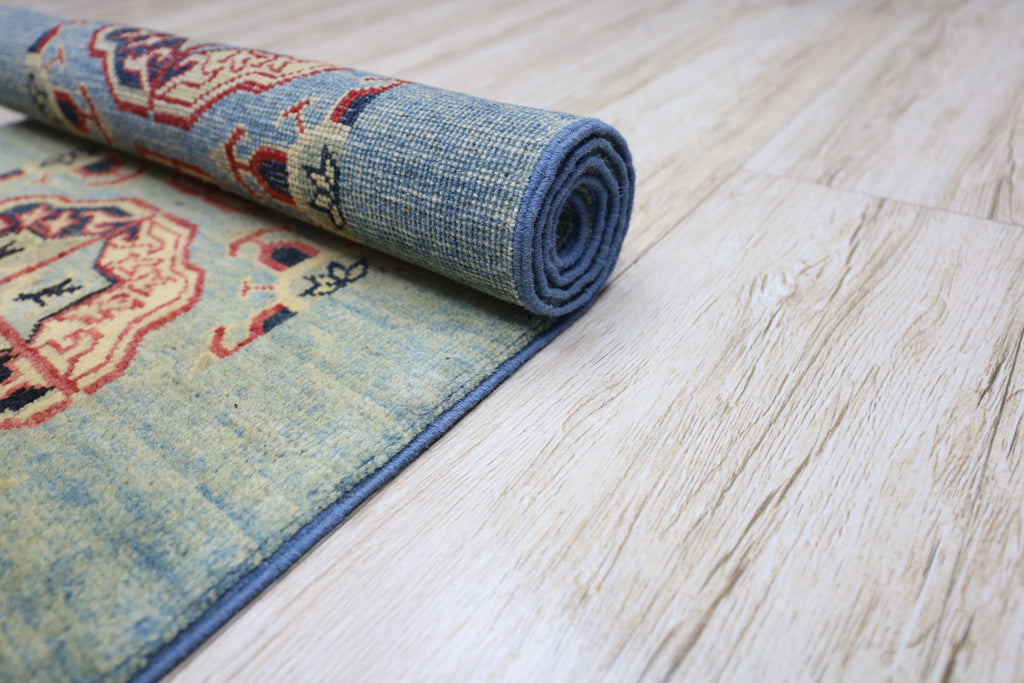 Hand-Knotted Afghani Kazak Wool Rug – 2’1″  x  5’7″