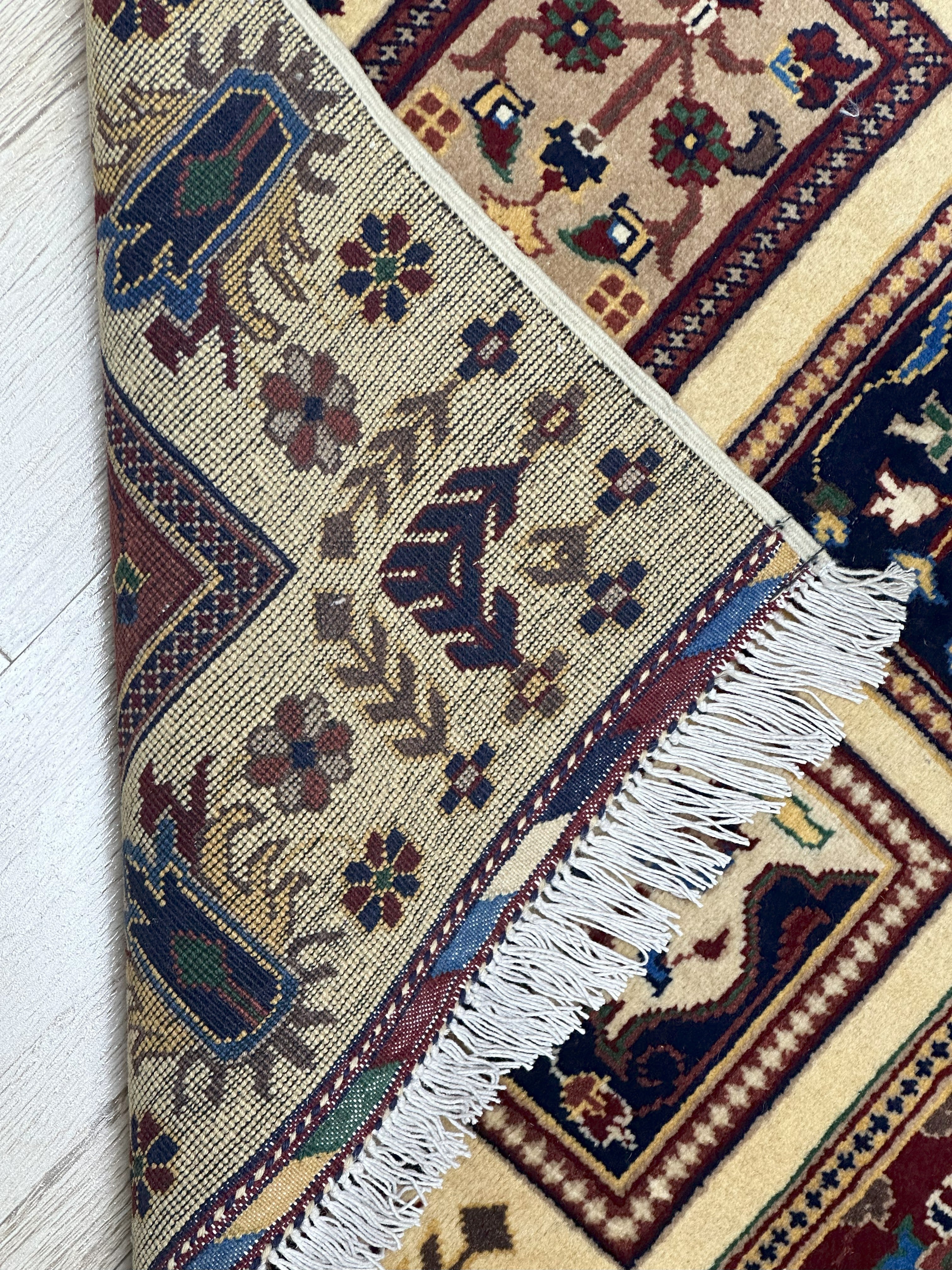 Hand-Knotted Afghani Bakhteiari Wool Rug – 3’5″  x  5’1″