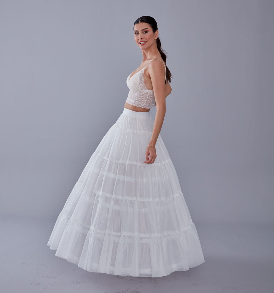 Elegant Voile and Hoop Petticoat with Two Layers - Perfect for Bridal and Costume Wear
