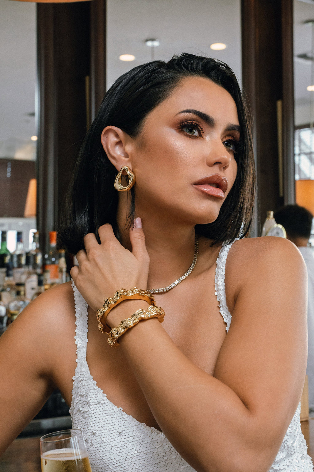 Nathalia Sculpted Hammered Cuff Bracelet