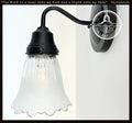 Scalloped Frost and Clear Delicate Hobnail Glass Wall Sconce