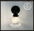 Rose Design Banded Frost and Clear Flare Wall Sconce