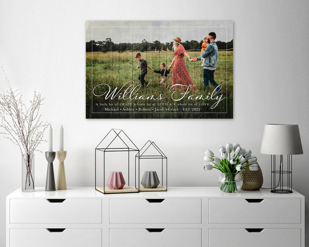 Personalized Last Name Family Photo Sign