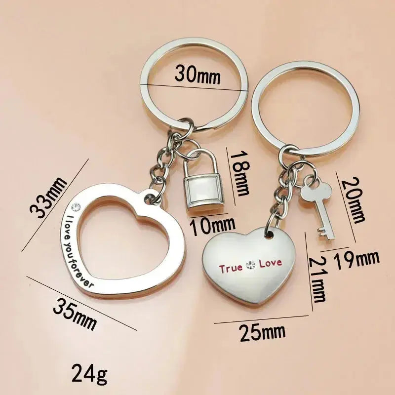Love Couple Keychain Pendant Creative Valentine'S Day Other Festivals Small Gift Keyrings Pendant