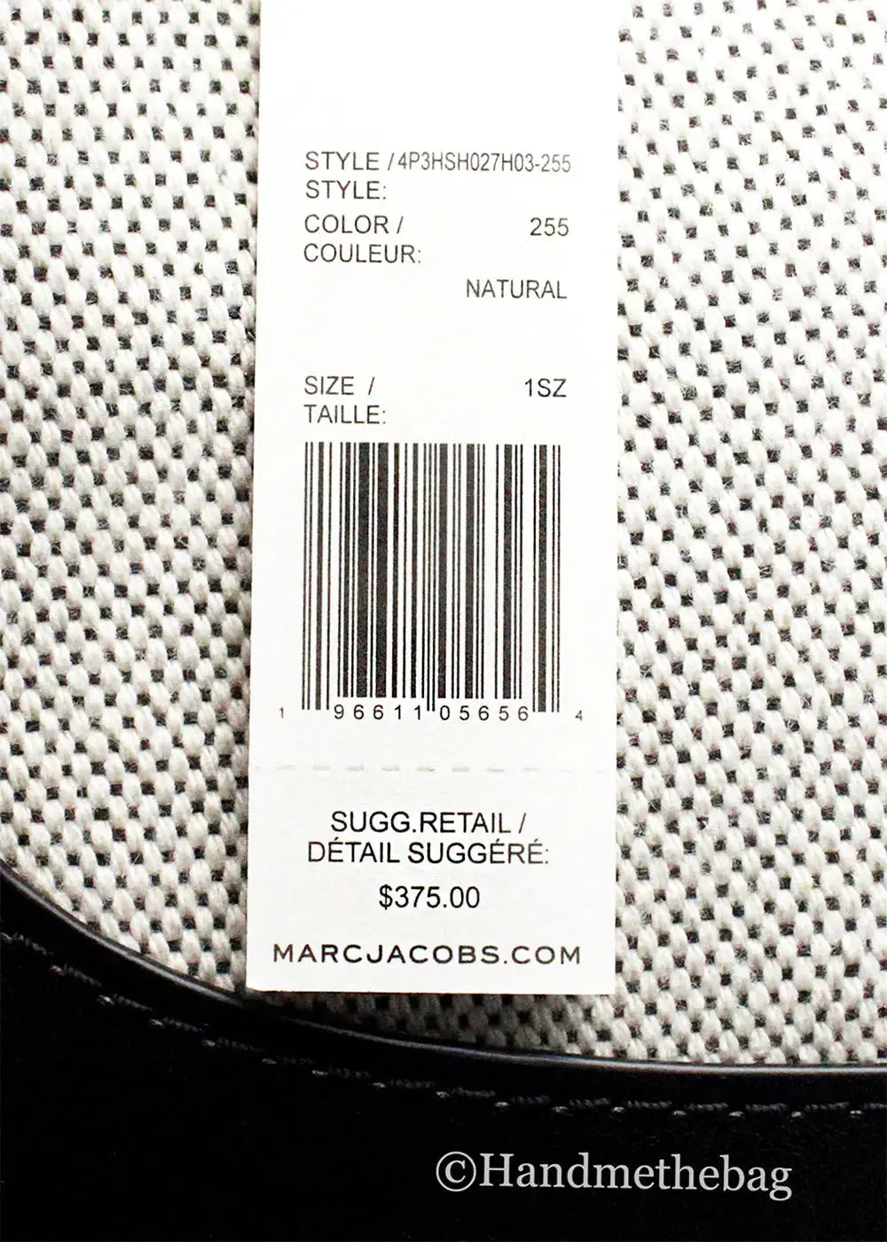 Marc Jacobs Terry Canvas Leather Hobo Shoulder Bag