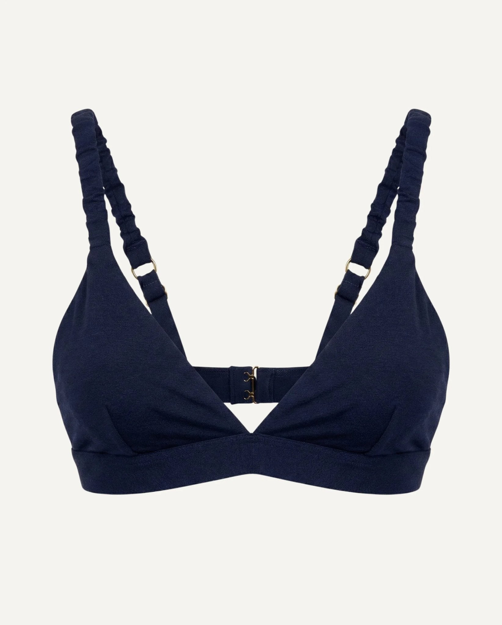 Merino Wool Bra – Dark Blue | Natural Wireless Support