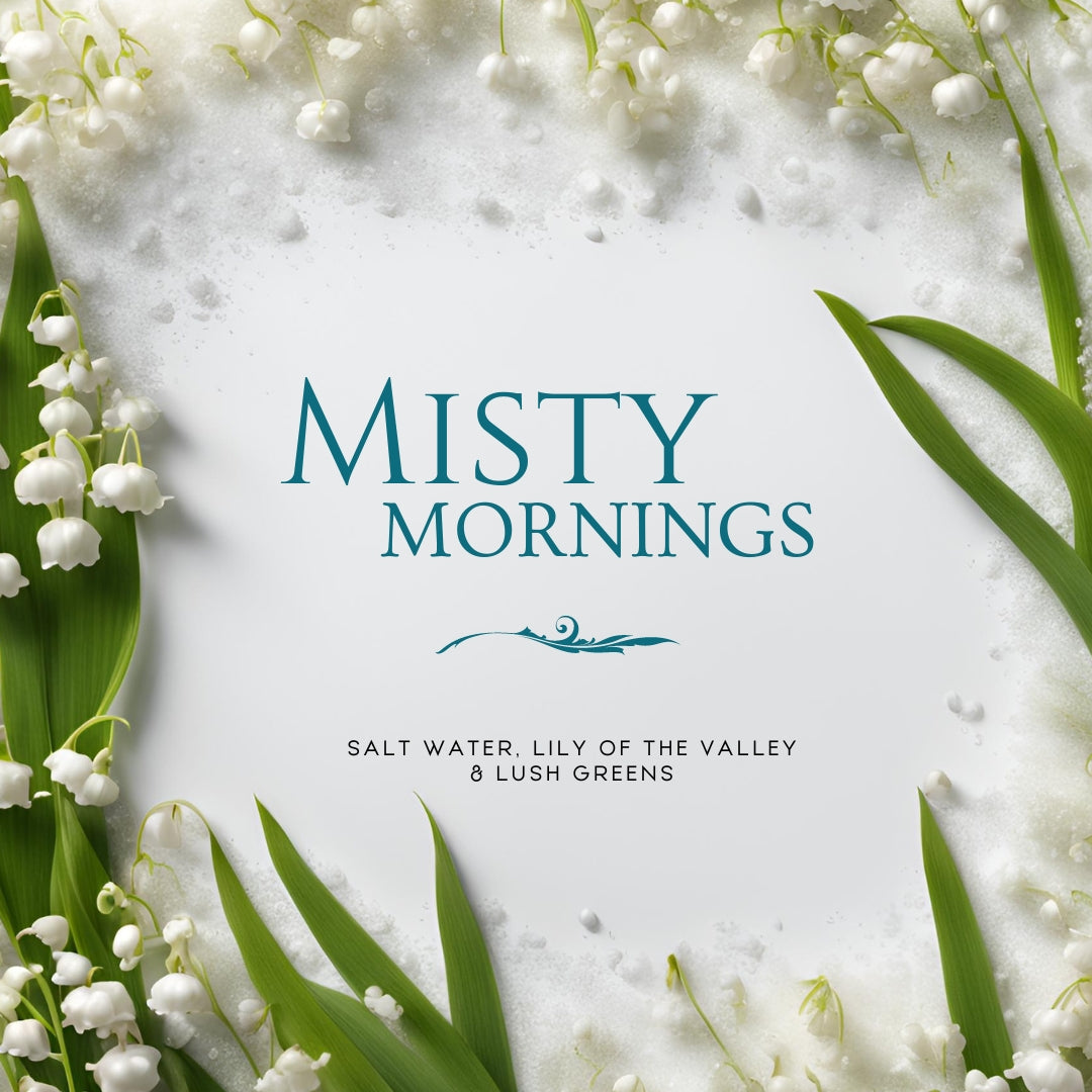 Misty Mornings (14 oz Double Wick) - Notes: Salt Water, Morning Dew, Lily of the Valley & Lush Greens