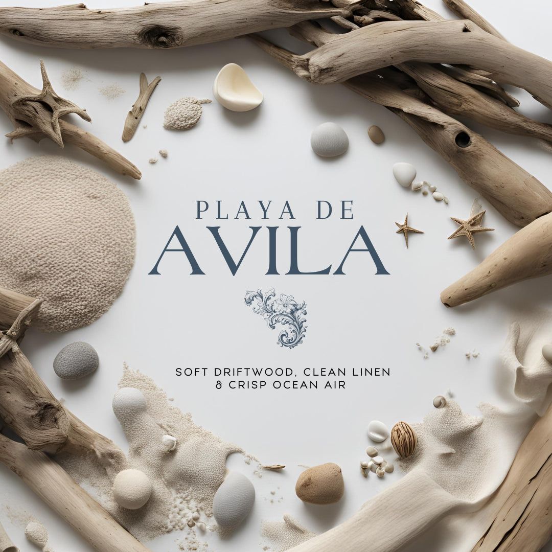 Playa De Avila (14 oz Double Wick) - Notes: Soft Driftwood, Clean Linen & Crisp Ocean Air