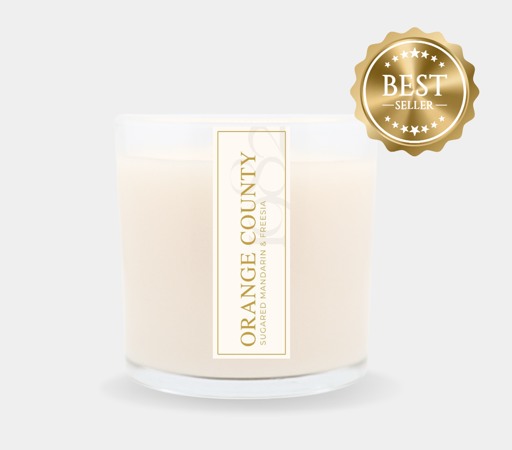 Orange County (14 oz Double Wick) - Notes: Mandarin Oranges, Peaches, Strawberries, Citron & Sugar, Freesia