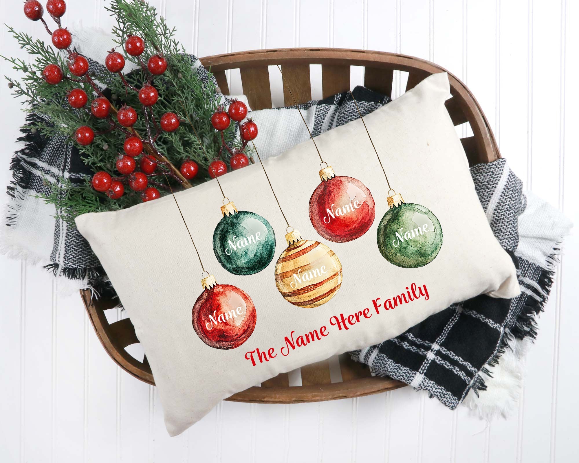 Ornaments (Customizable) Pillow Cover 12x20"