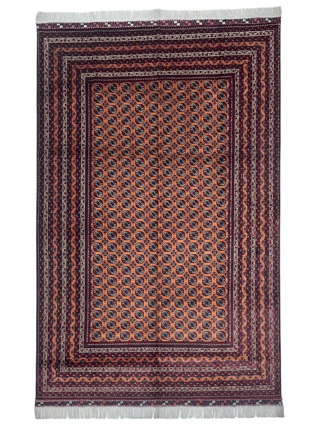 Hand-Knotted Afghani Mawri Wool Rug – 6'9″ x 9'6″
