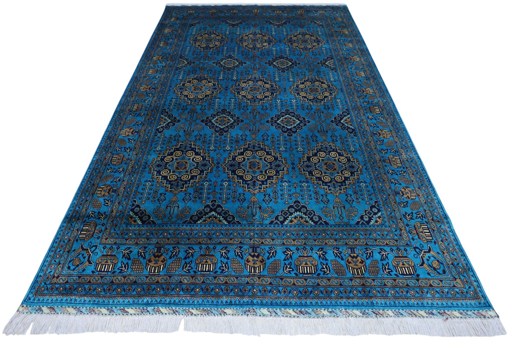 Hand-Knotted Afghani Zerkhaki Wool Rug – 6’6″  x  10’0″