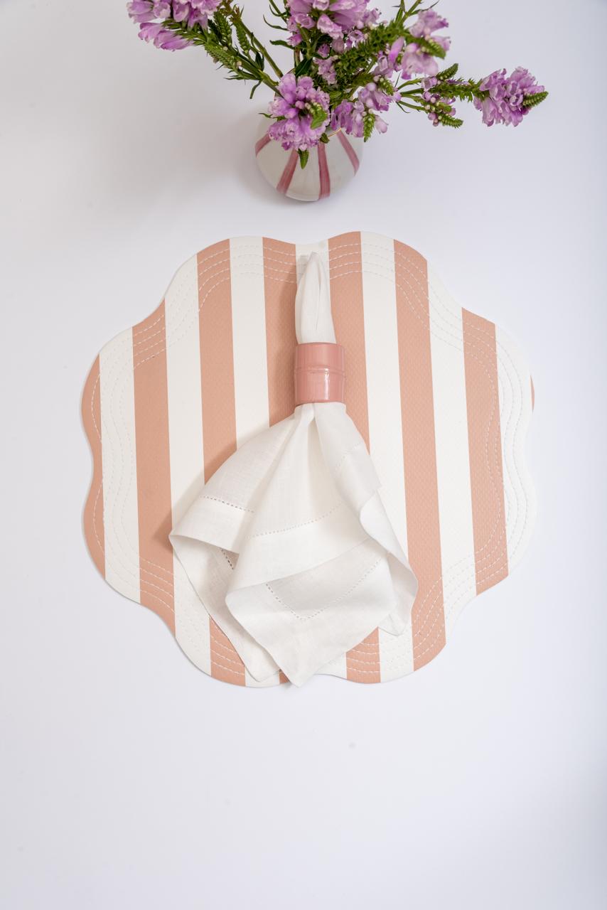 Retro Striped Faux Leather Placemat