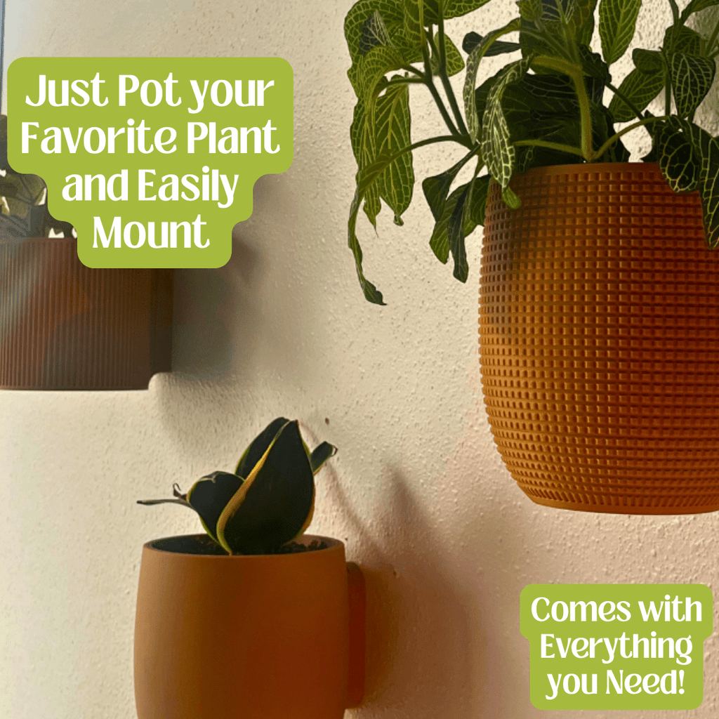 Quilted Design Wall Planter with Hidden Drip Tray | Wall Planter with Mounting Kit | Premium Collection Quilted Design