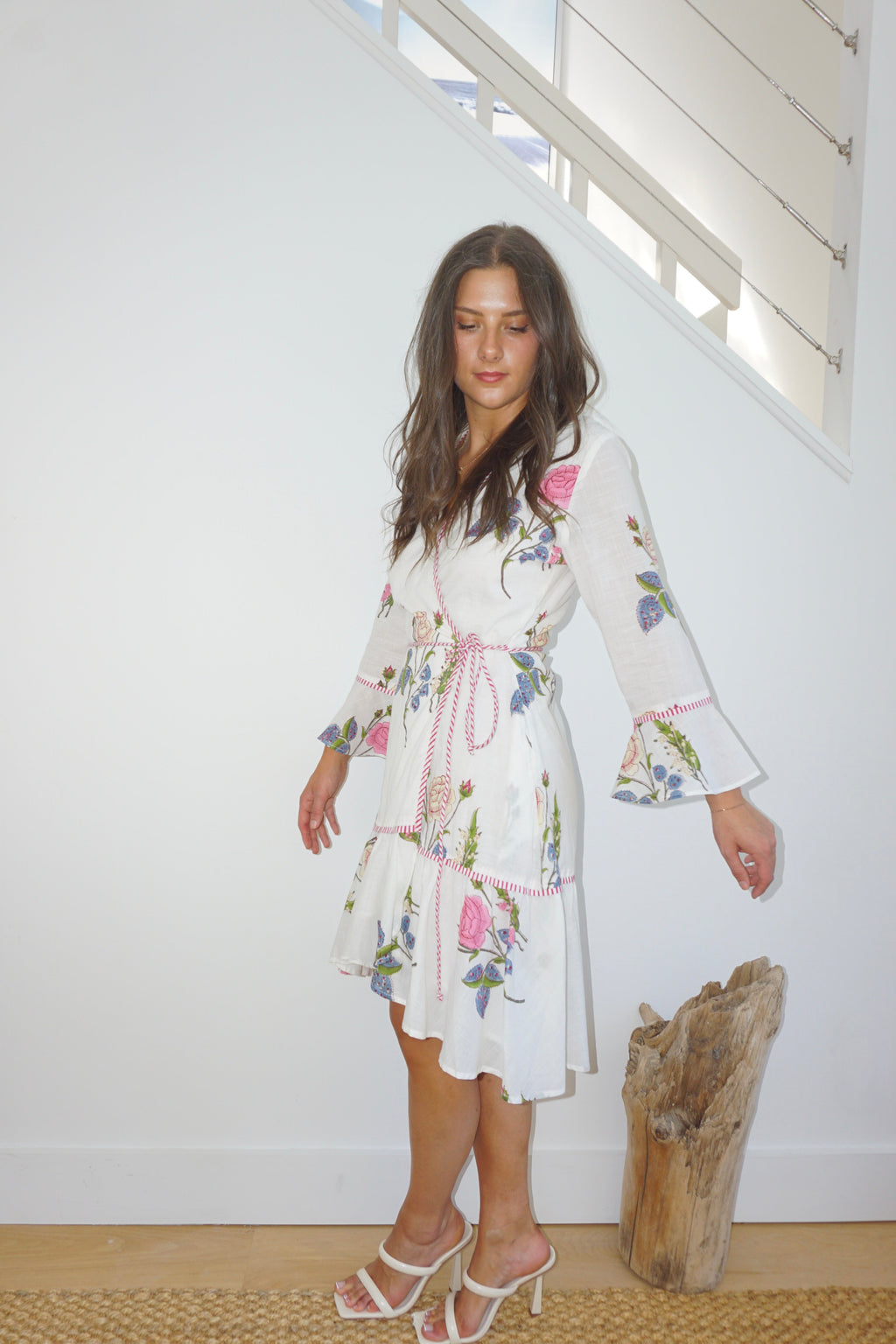 Rhode Mini Wrap Dress in Multi Rosette