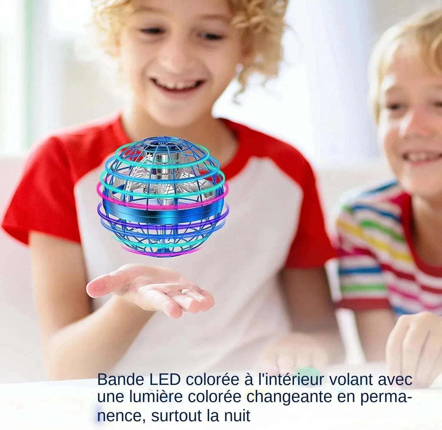 Flying Ball Spinner Toy Hand Control Drone Helicopter 360° Rotating Mini UFO with Light Kids Gifts Game Children Sports Ball