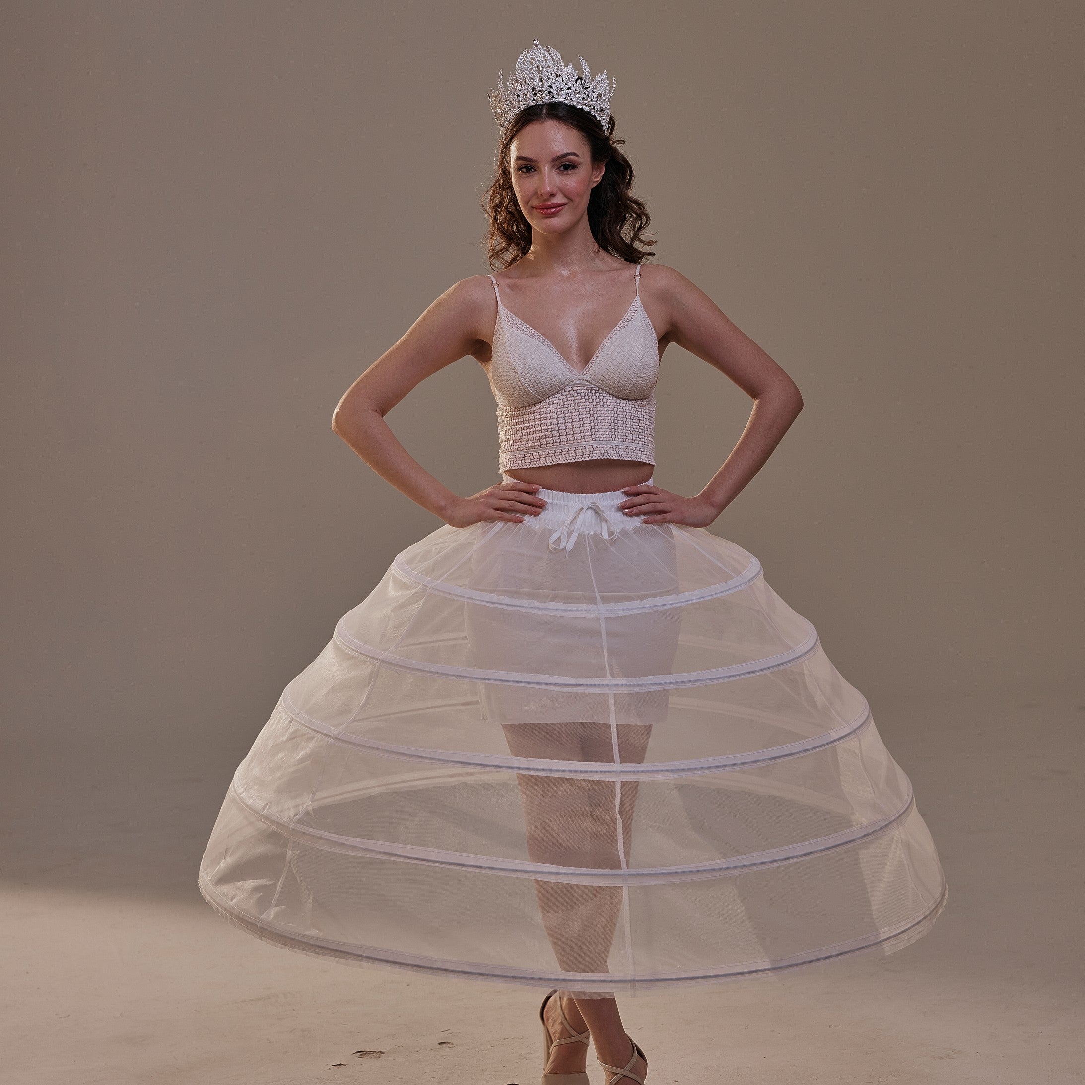 Short Crinoline Petticoat Skirt , Hoop Skirt for Wedding Dress & Quinceañera