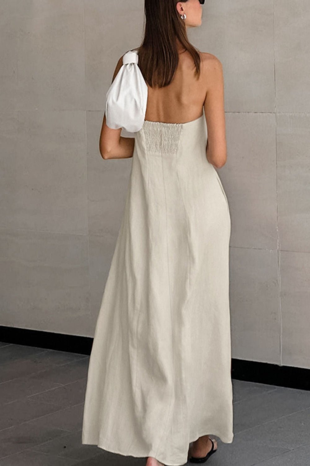 Hemp Smocked Back Tube Dress
