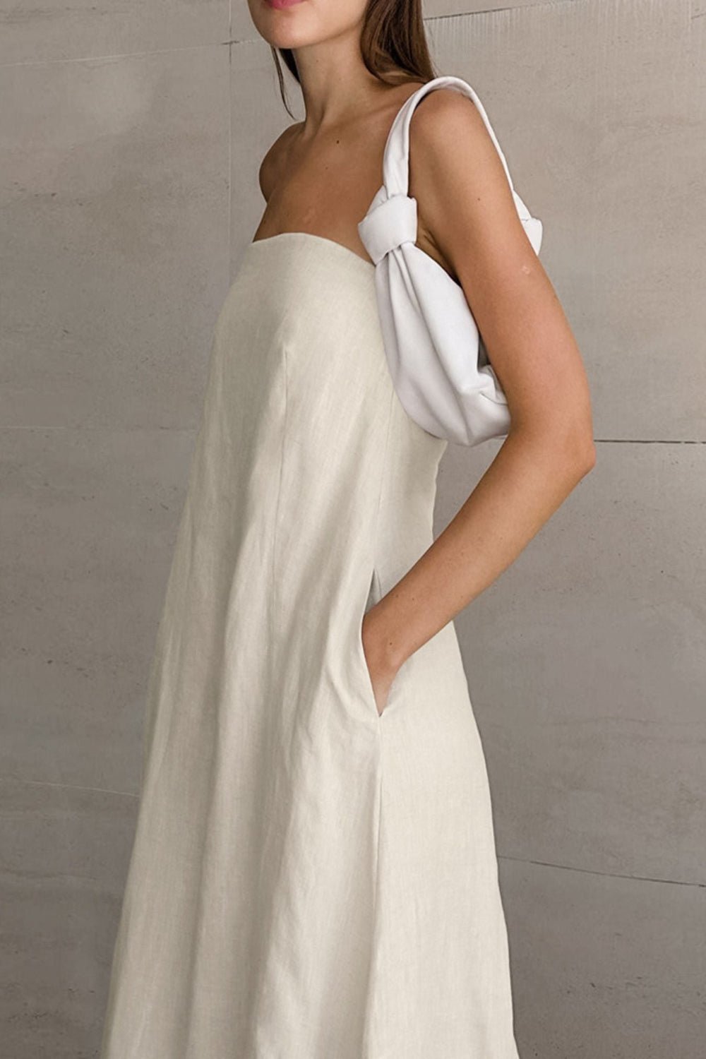 Hemp Smocked Back Tube Dress