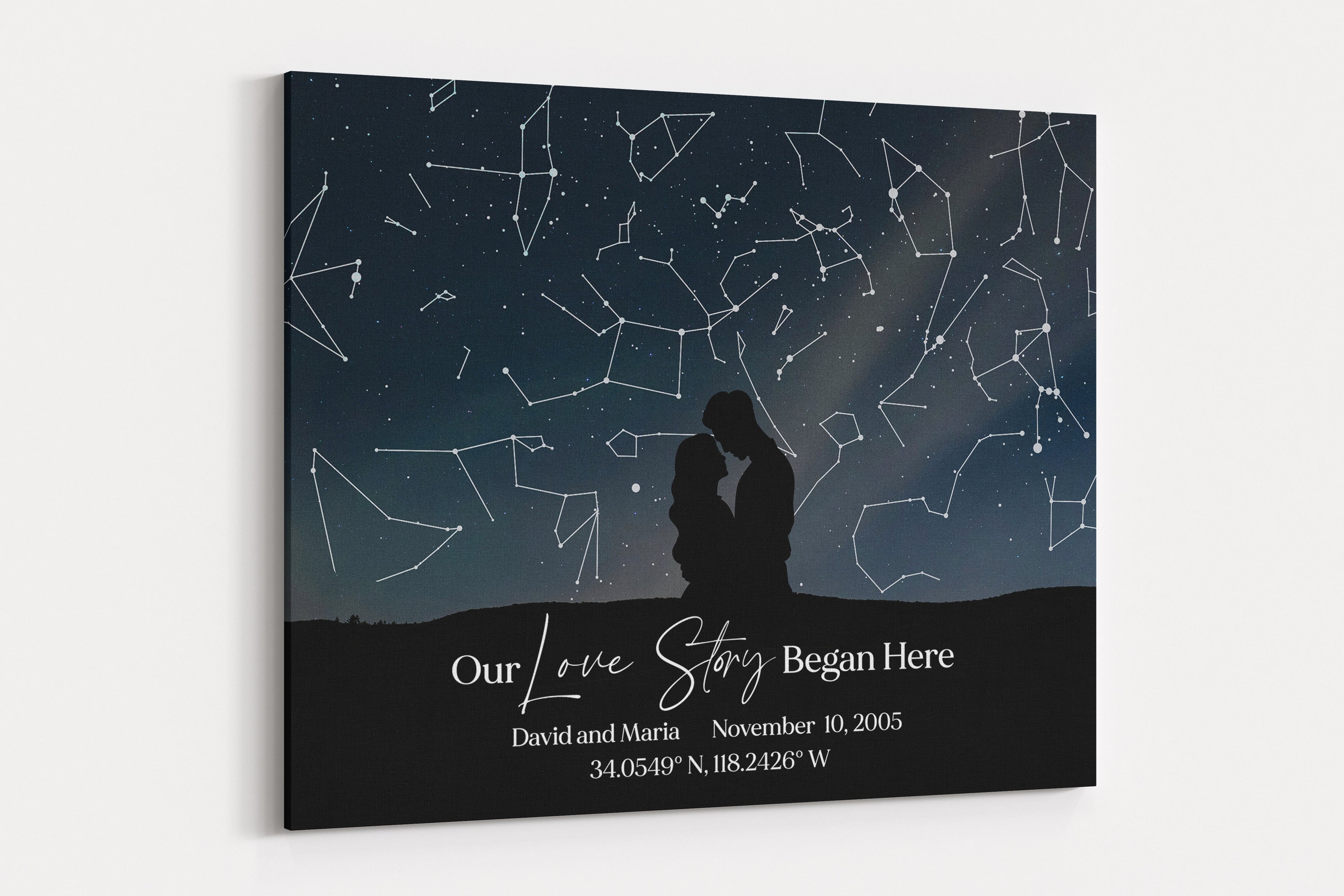 Our Love Story Began Here: Wedding, Anniversary, Night Sky Gift