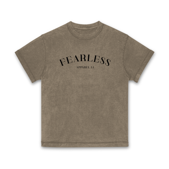 FearLessli Apperal li Unisex Top Stitching Stone Wash T-Shirt