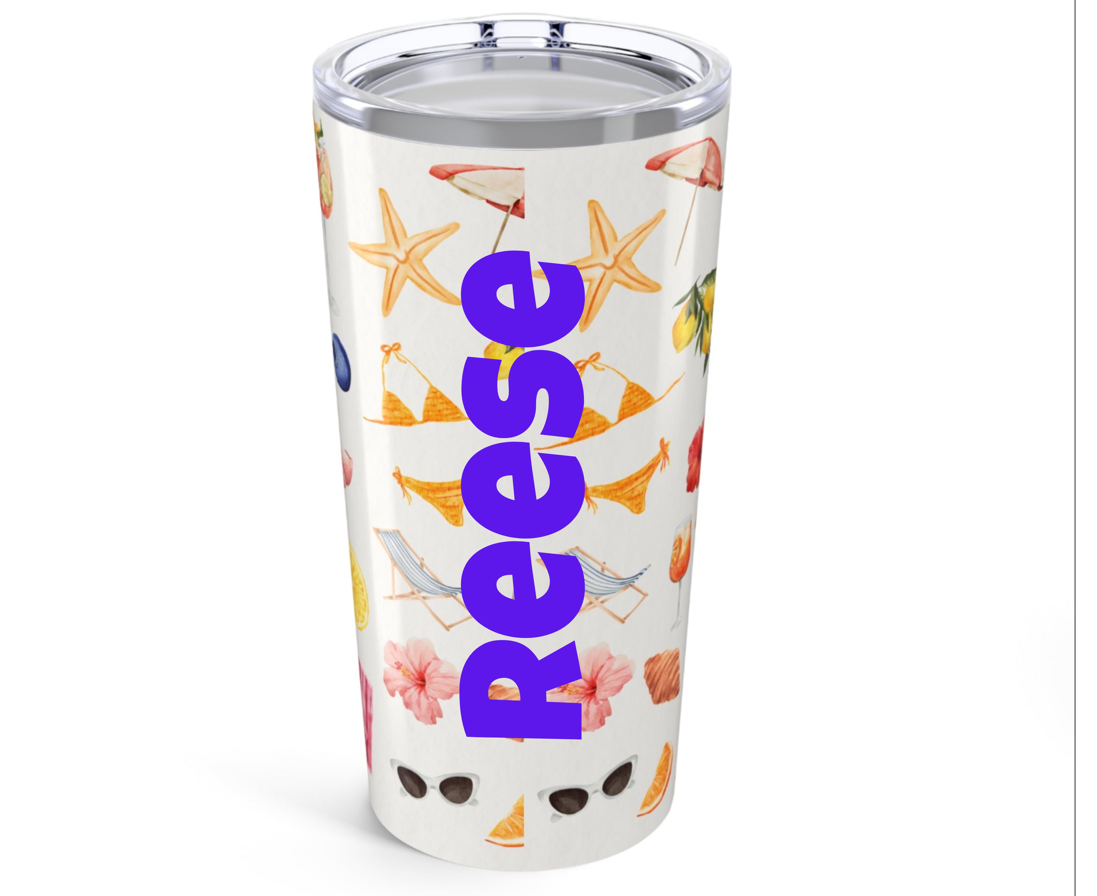 Customizable: Tropical Tumbler 20oz | Summer Drinkware, Beach Vibes, Travel Mug, Floral Insulated Cup, Gift for Her
