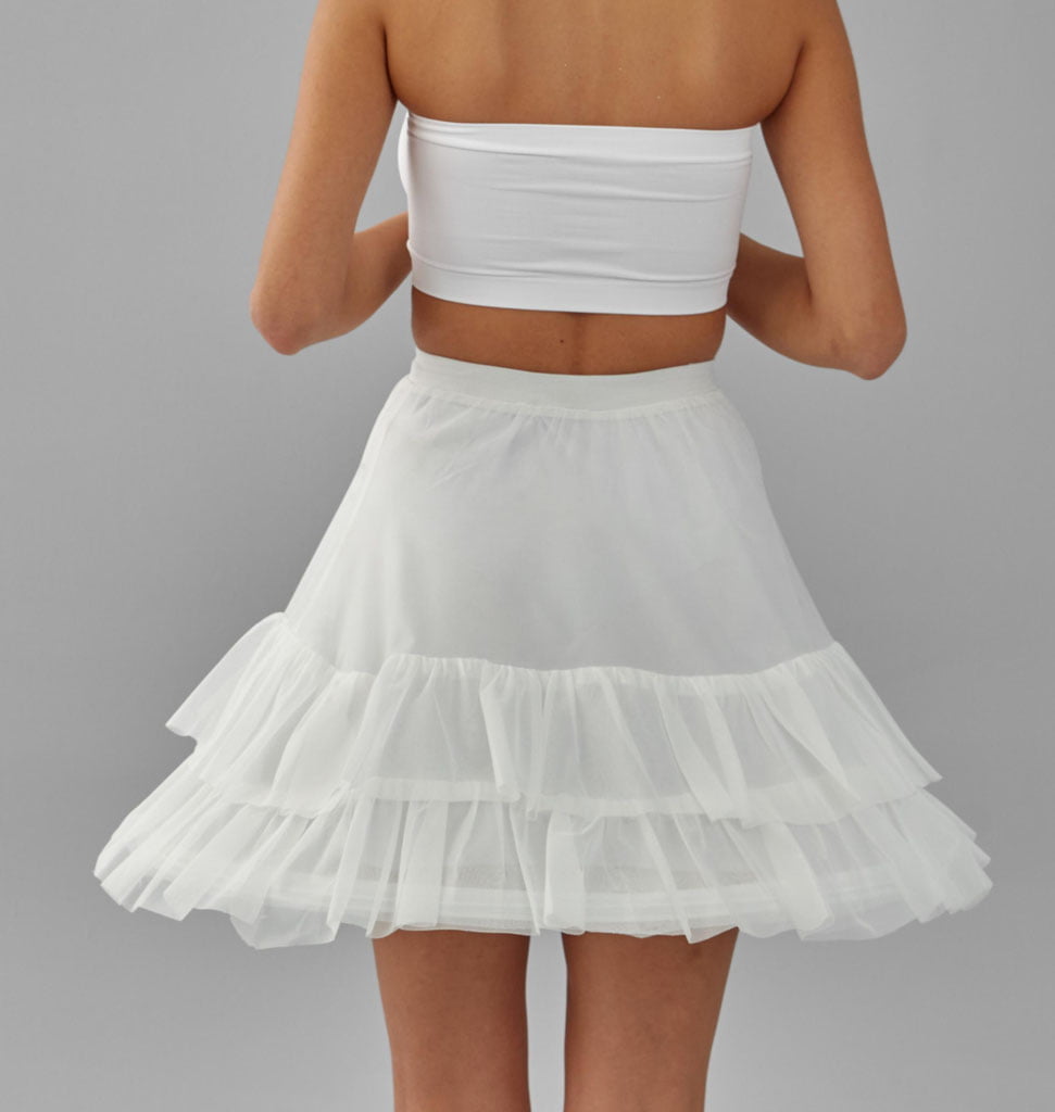 Short Hoop Skirt, Wedding Dress Underskirt, White Petticoat
