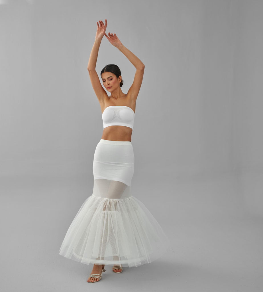 Mermaid Petticoat Skirt, Wedding Dress Underskirt, White Petticoat