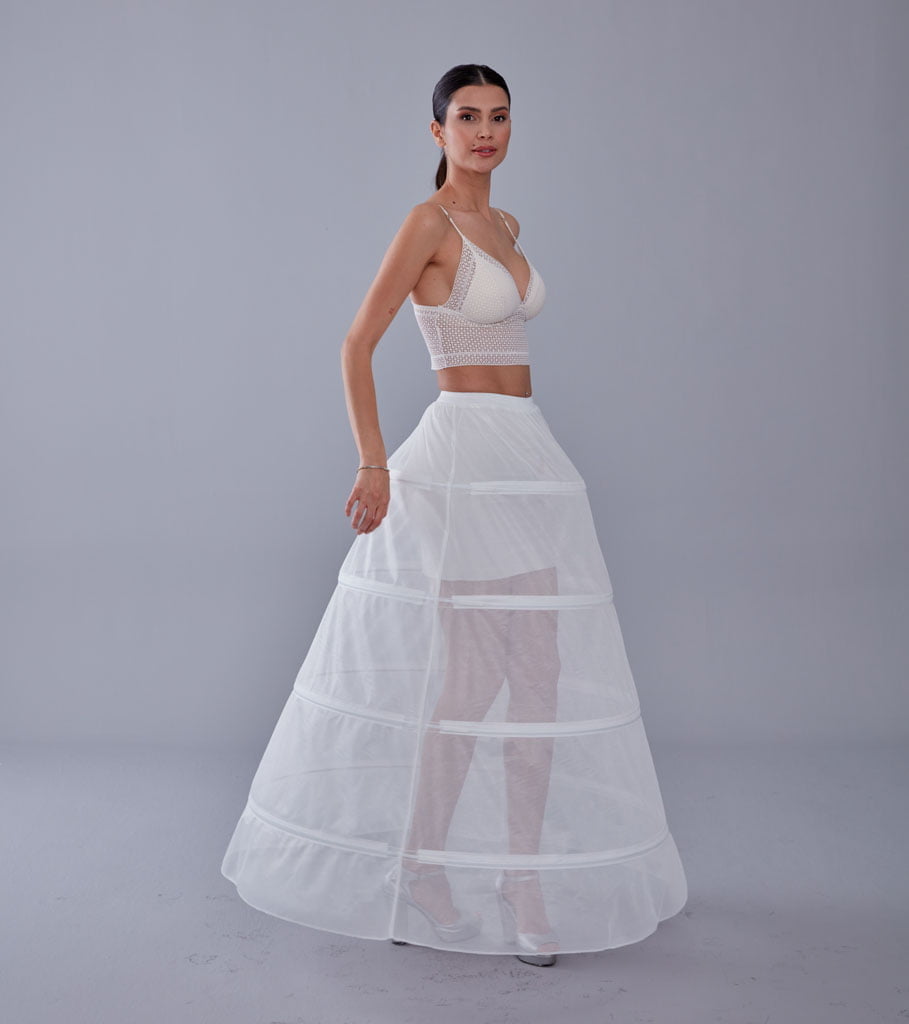 White Petticoat Skirt for Wedding Gown - Tulle Underskirt - Enhance Your Dress Silhouette