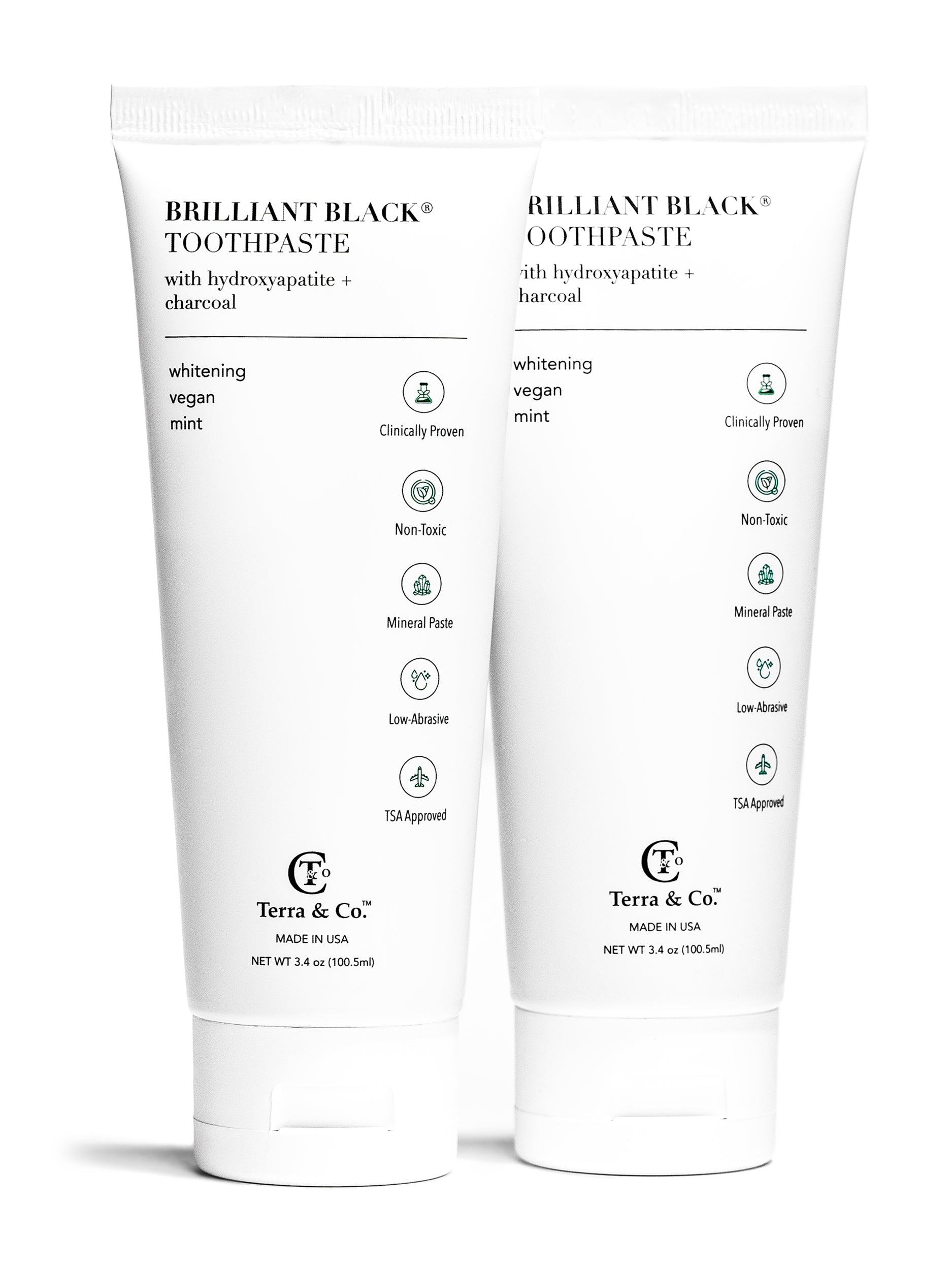 Natural Charcoal Toothpaste + Hydroxyapatite Bundle – Fluoride-Free Whitening & Remineralizing Duo