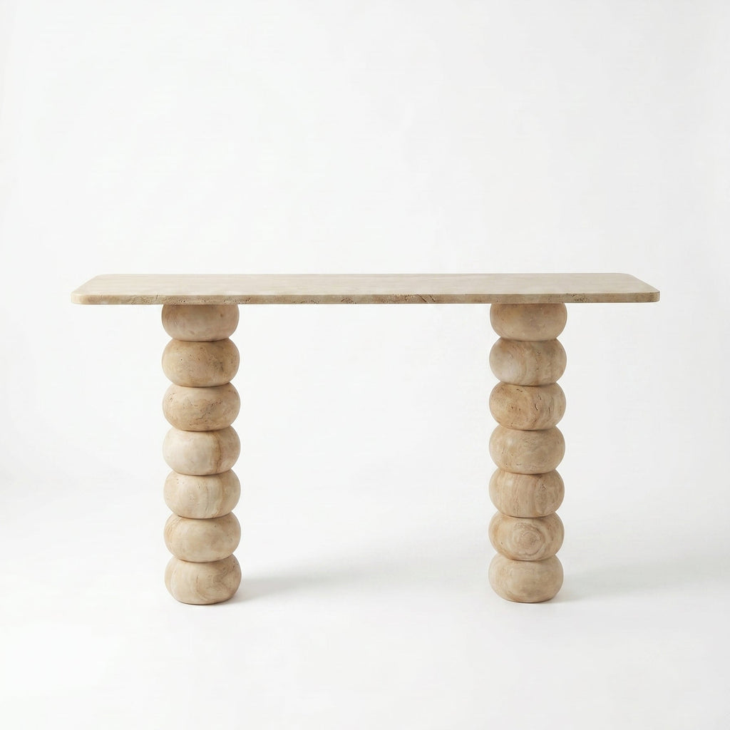 Troia Light Travertine Designer Console Honed