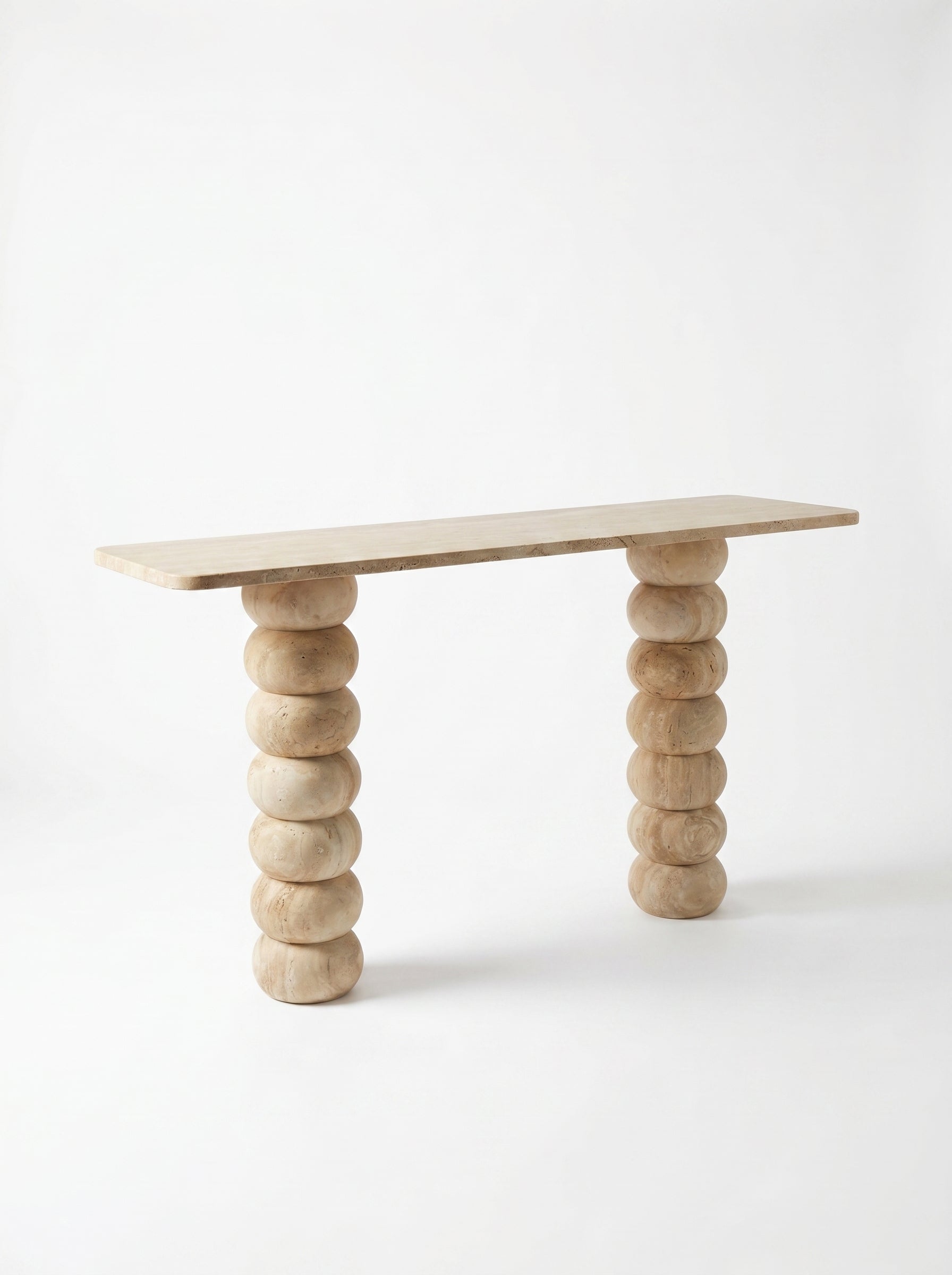 Troia Light Travertine Designer Console Honed